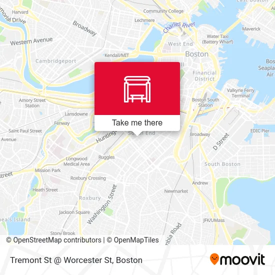 Tremont St @ Worcester St map