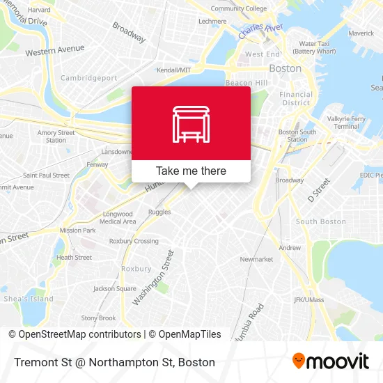 Tremont St @ Northampton St map