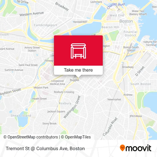 Mapa de Tremont St @ Columbus Ave