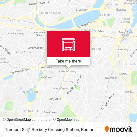 Mapa de Tremont St @ Roxbury Crossing Station