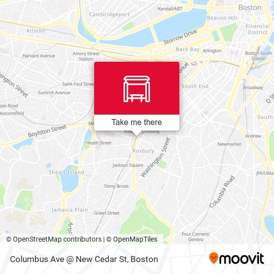 Mapa de Columbus Ave @ New Cedar St