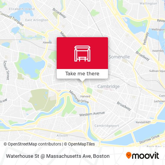 Waterhouse St @ Massachusetts Ave map