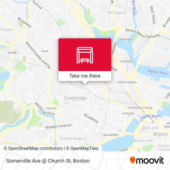 Somerville Ave @ Church St map