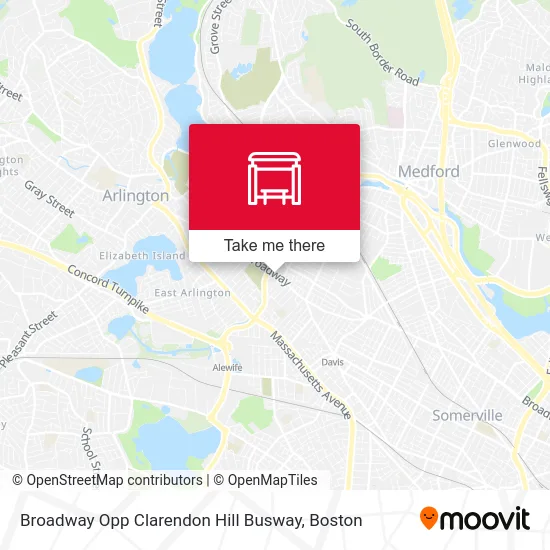Broadway Opp Clarendon Hill Busway map