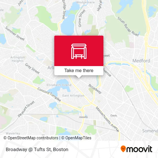 Broadway @ Tufts St map