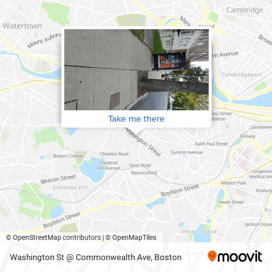 Washington St @ Commonwealth Ave map