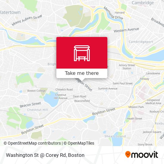 Washington St @ Corey Rd map