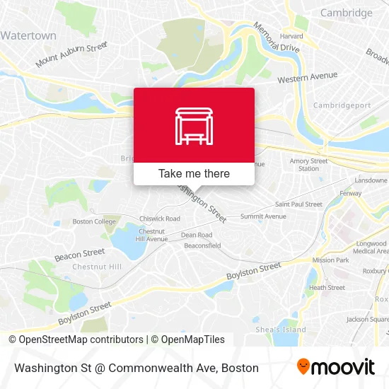 Mapa de Washington St @ Commonwealth Ave
