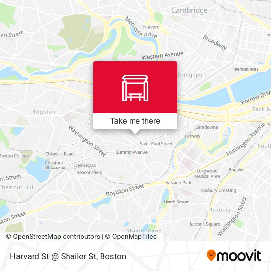 Harvard St @ Shailer St map