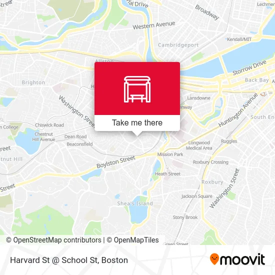 Harvard St @ School St map