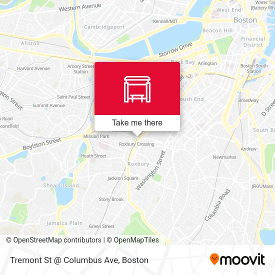 Mapa de Tremont St @ Columbus Ave