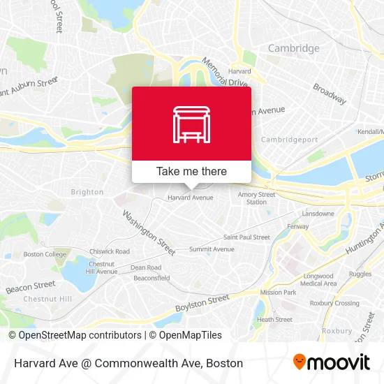 Mapa de Harvard Ave @ Commonwealth Ave