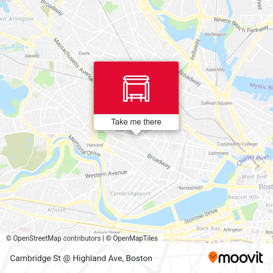 Mapa de Cambridge St @ Highland Ave