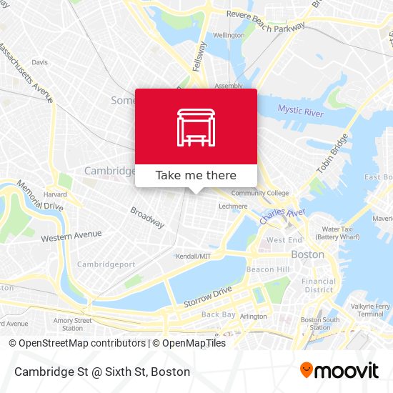 Mapa de Cambridge St @ Sixth St