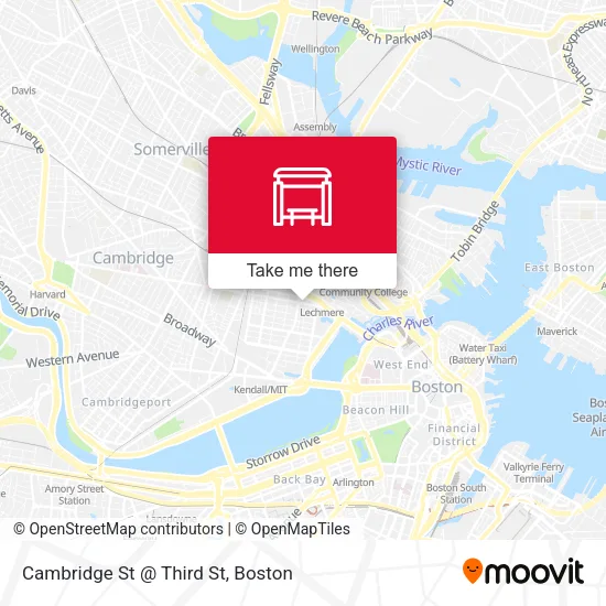 Mapa de Cambridge St @ Third St