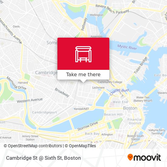 Mapa de Cambridge St @ Sixth St