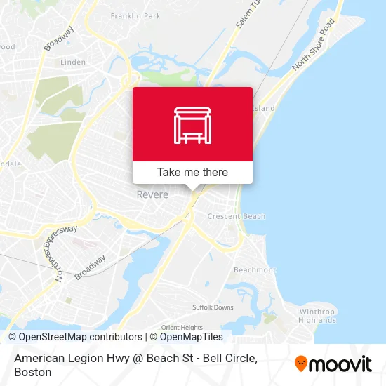 Mapa de American Legion Hwy @ Beach St - Bell Circle