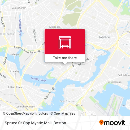 Spruce St Opp Mystic Mall map