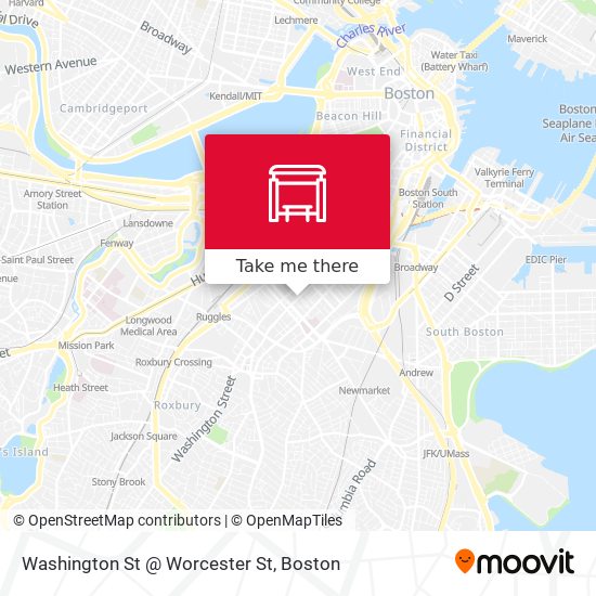 Washington St @ Worcester St map