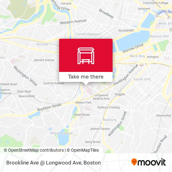 Brookline Ave @ Longwood Ave map