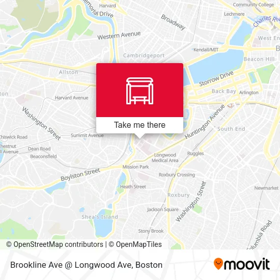 Mapa de Brookline Ave @ Longwood Ave