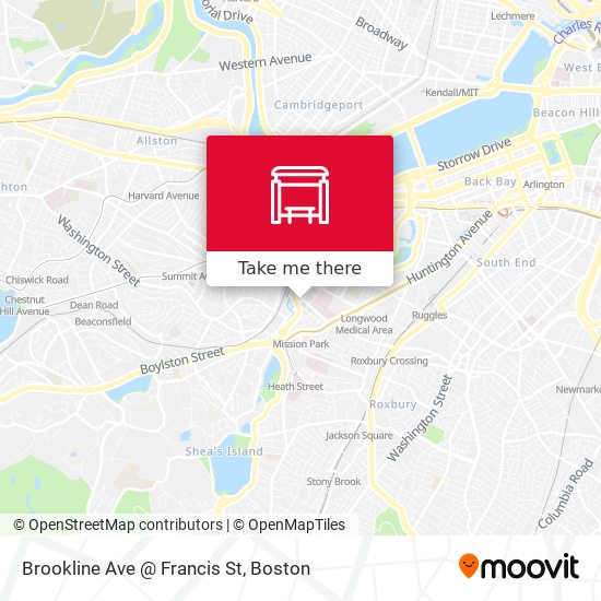 Mapa de Brookline Ave @ Francis St