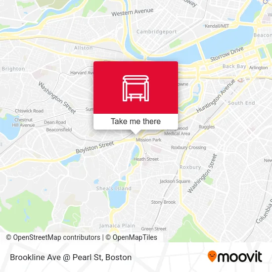 Mapa de Brookline Ave @ Pearl St