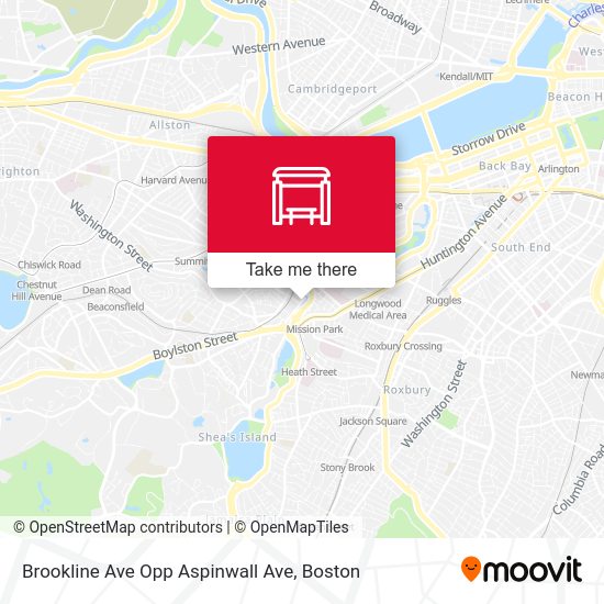 Brookline Ave Opp Aspinwall Ave map