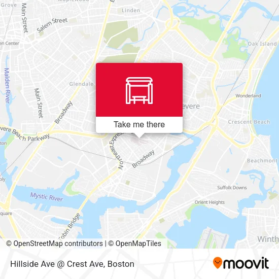 Mapa de Hillside Ave @ Crest Ave