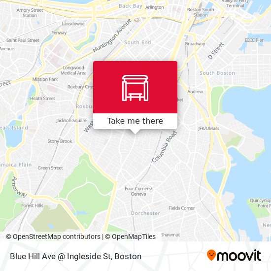 Mapa de Blue Hill Ave @ Ingleside St