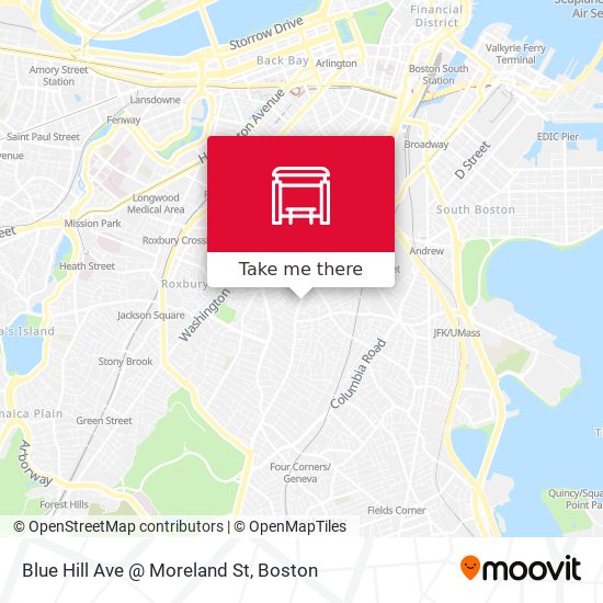 Mapa de Blue Hill Ave @ Moreland St