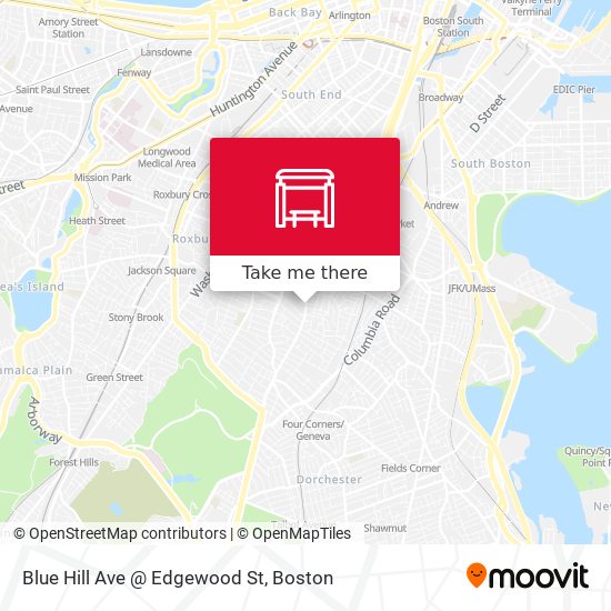 Blue Hill Ave @ Edgewood St map