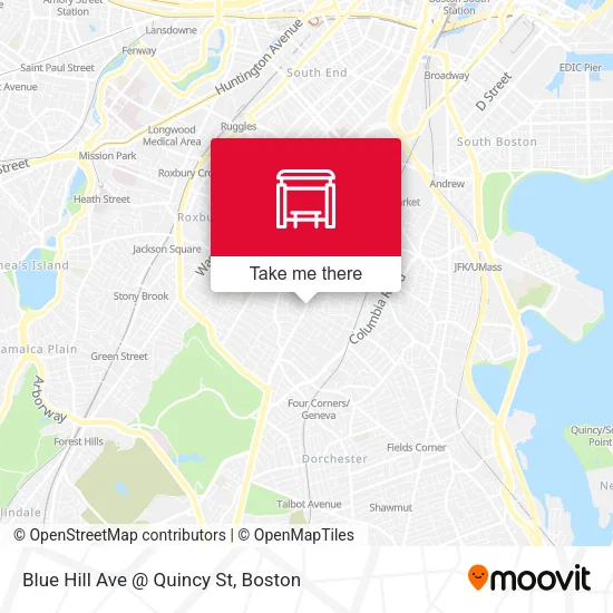 Mapa de Blue Hill Ave @ Quincy St