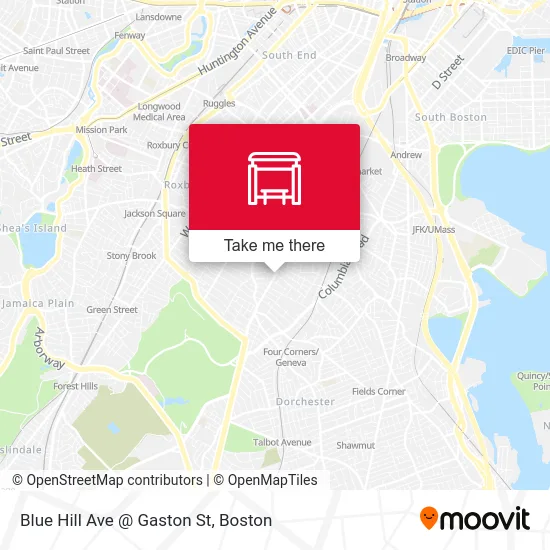 Blue Hill Ave @ Gaston St map