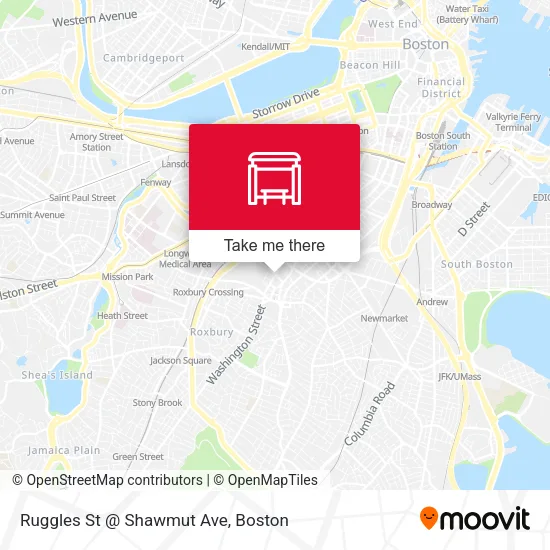 Mapa de Ruggles St @ Shawmut Ave