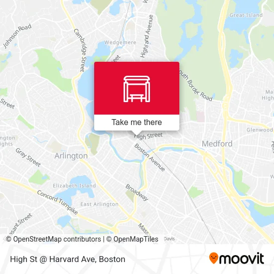 Mapa de High St @ Harvard Ave