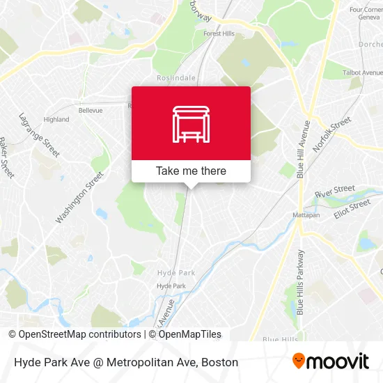 Mapa de Hyde Park Ave @ Metropolitan Ave