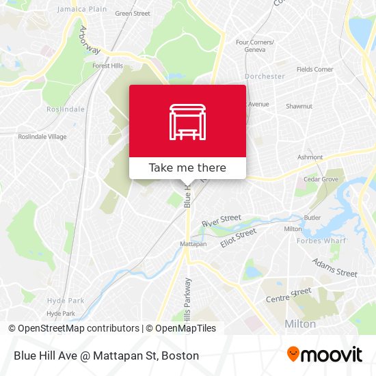 Mapa de Blue Hill Ave @ Mattapan St