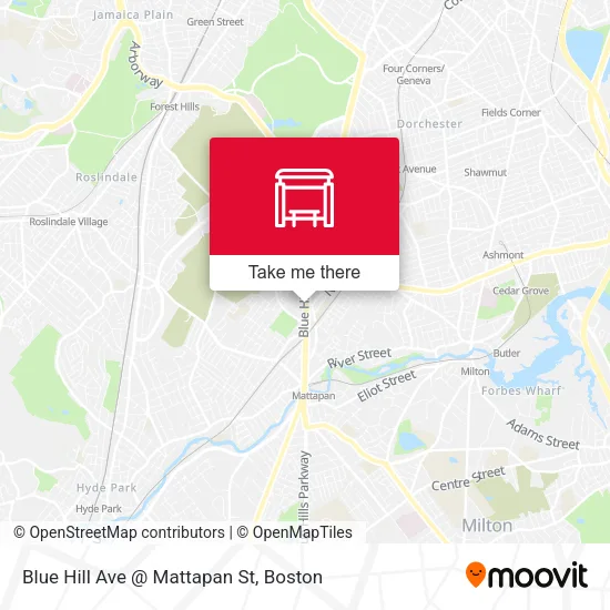 Mapa de Blue Hill Ave @ Mattapan St