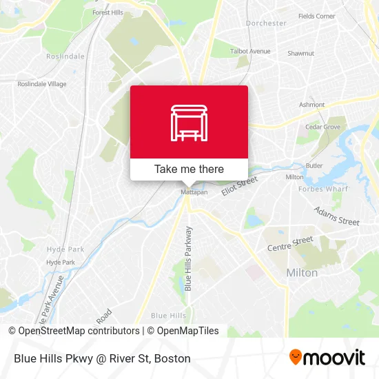 Blue Hills Pkwy @ River St map