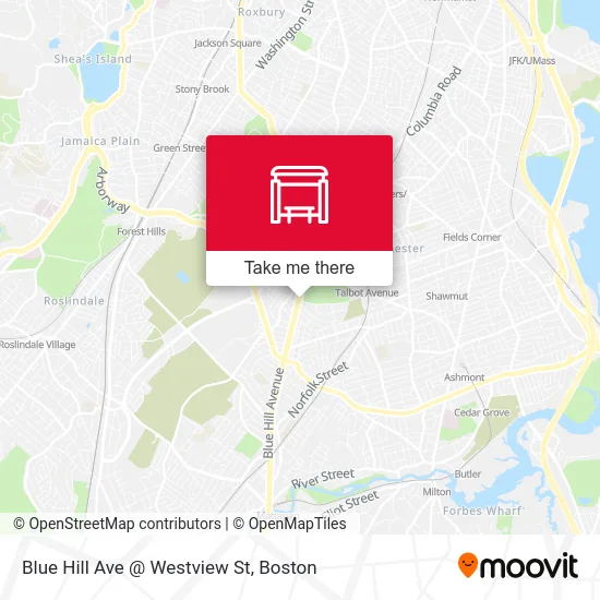 Blue Hill Ave @ Westview St map