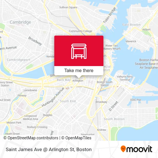 Mapa de Saint James Ave @ Arlington St