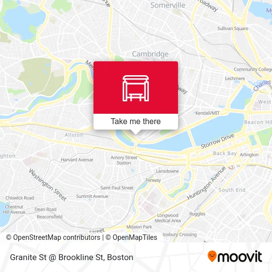 Mapa de Granite St @ Brookline St
