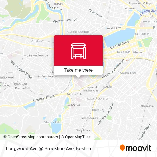 Mapa de Longwood Ave @ Brookline Ave
