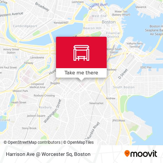 Harrison Ave @ Worcester Sq map