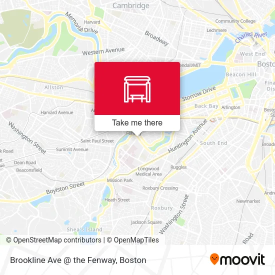 Mapa de Brookline Ave @ the Fenway