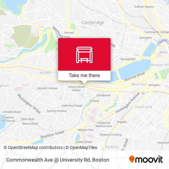 Commonwealth Ave @ University Rd map