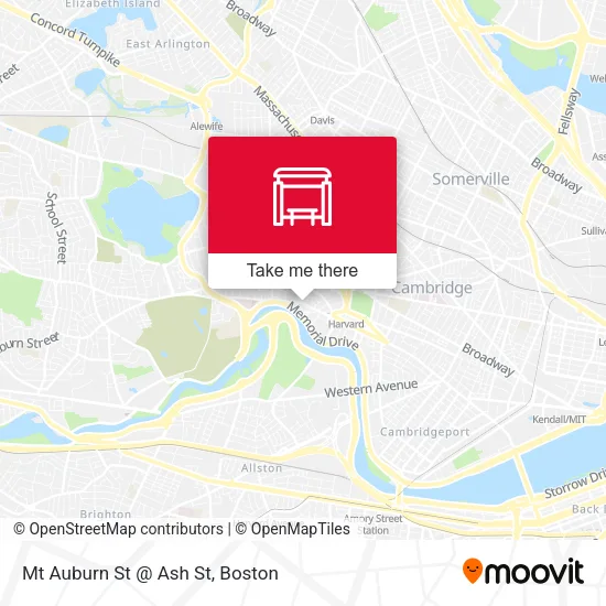 Mt Auburn St @ Ash St map