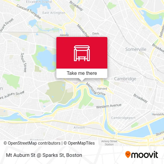 Mt Auburn St @ Sparks St map