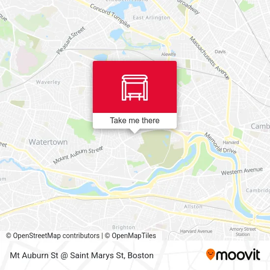 Mt Auburn St @ Saint Marys St map